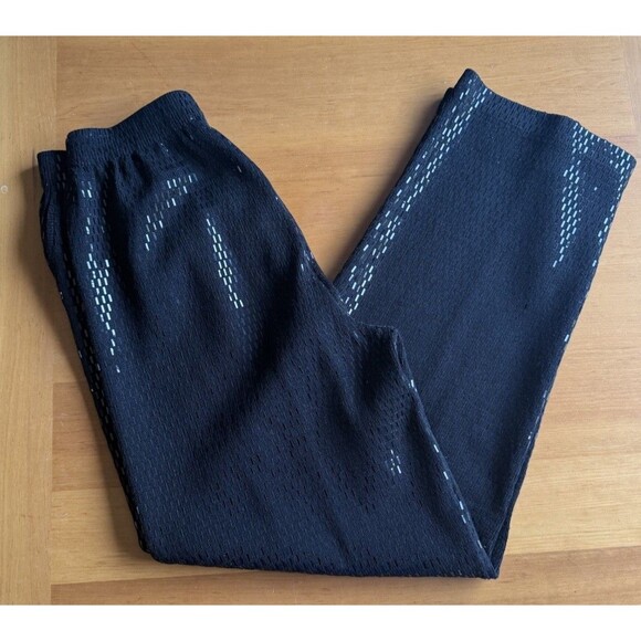 ST JOHN Black Santana Knit Flat Front Trouser Dress Pants, Size 8, Paillettes - Picture 4 of 4